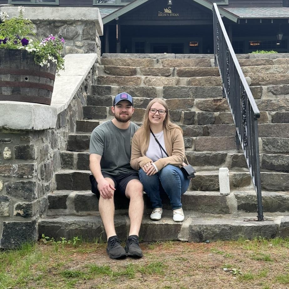 Megan and Zack touring The Lodge at Schroon Lake!