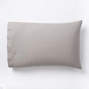 400 Thread Count Organic Cotton Percale Standard Pillowcase, Set of 2, Platinum