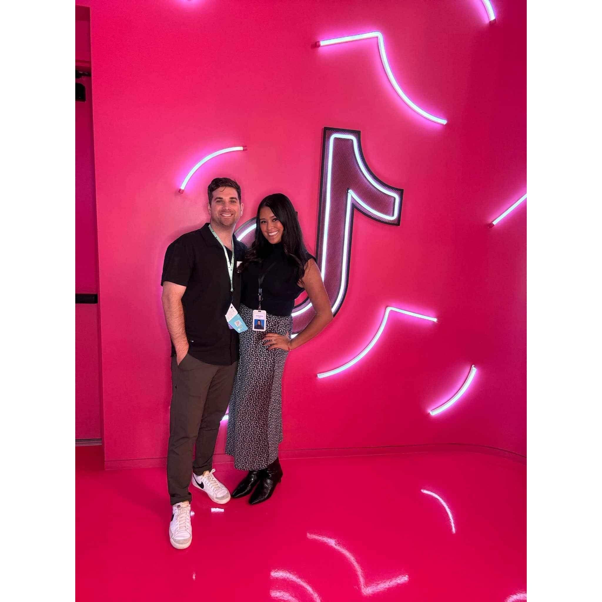 Camille showing Mackey around her office in Culver City, where TikTok is headquartered!