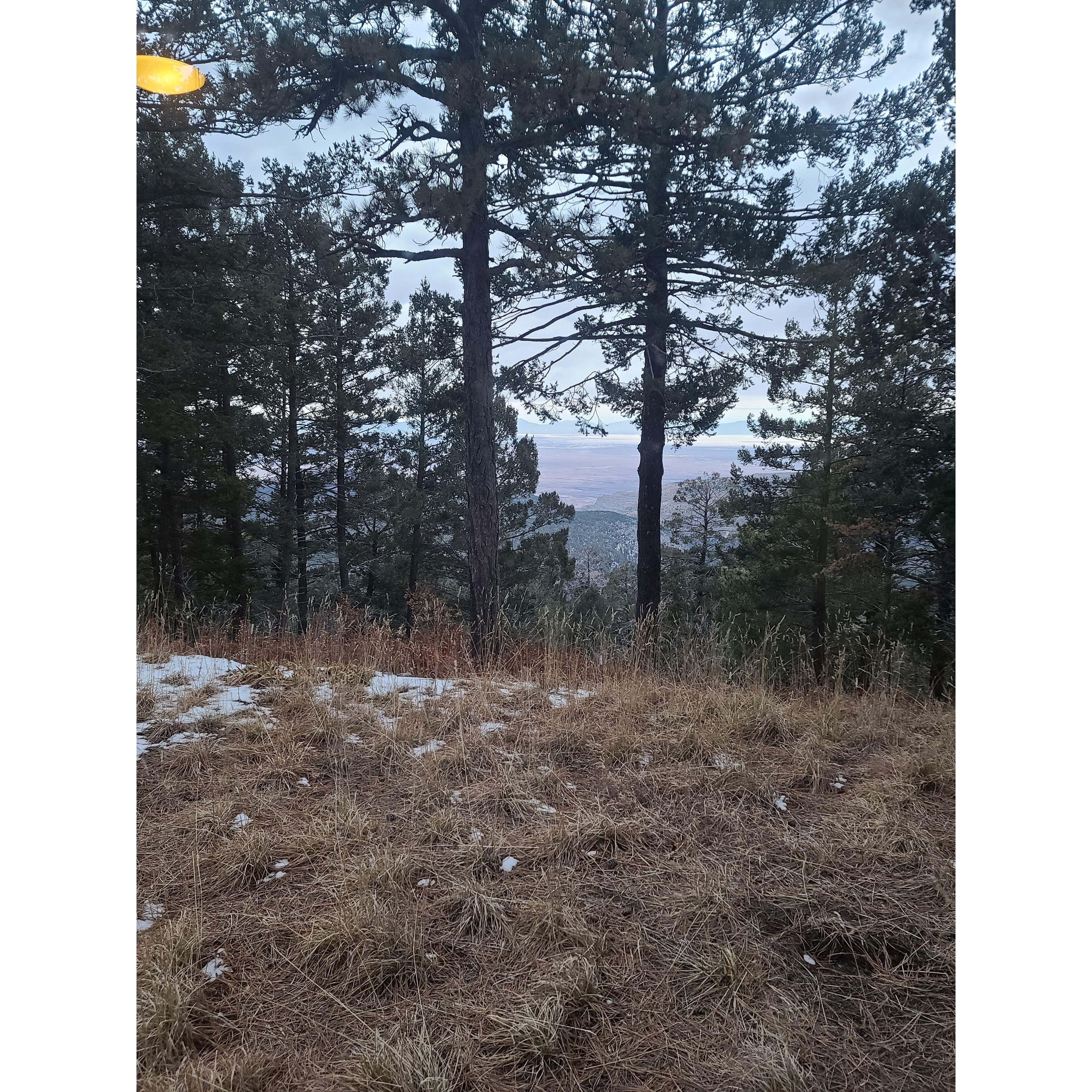 We spent New Years with Xan's mom and dad in Cloudcroft NM. They moved back after being in SD for awhile! This view is from their back and it is just STUINNG.
