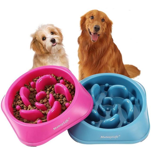 MateeyLife 2Pcs Slow Feeder Dog Bowls Large Breed, Dog Slow Feeder Bowl, Dog Food Bowls Slow Feeder, Dog Bowl Slow Feeder, Dog Bowl That Slow Down Eating, Puzzle Dog Food Bowls, Slow Eating Dog Bowl
