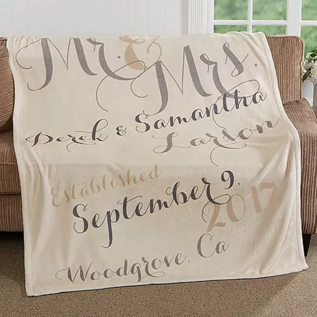 Mr. & Mrs. Fleece Throw Blanket