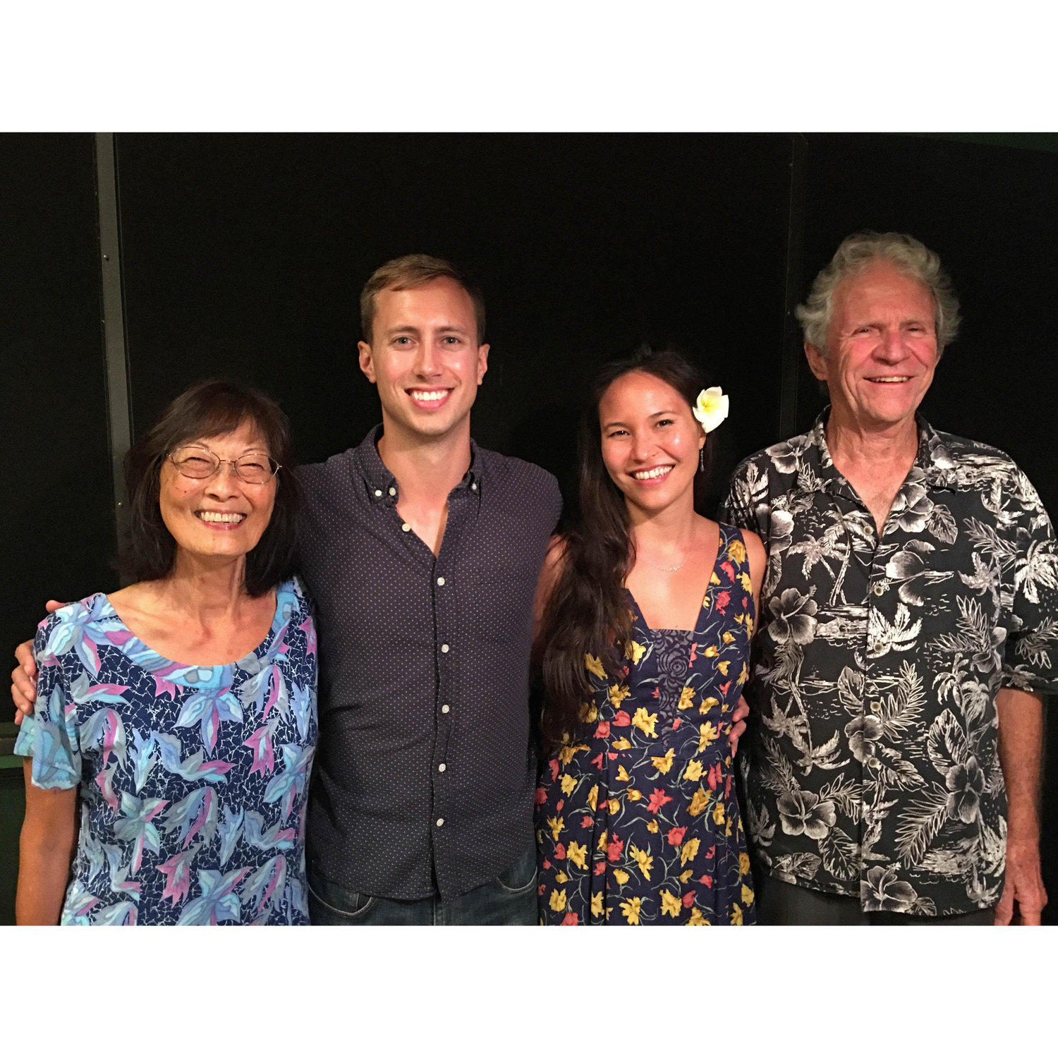 Kim's parents, Mike and Shirley Nichols, with the newly engaged couple.