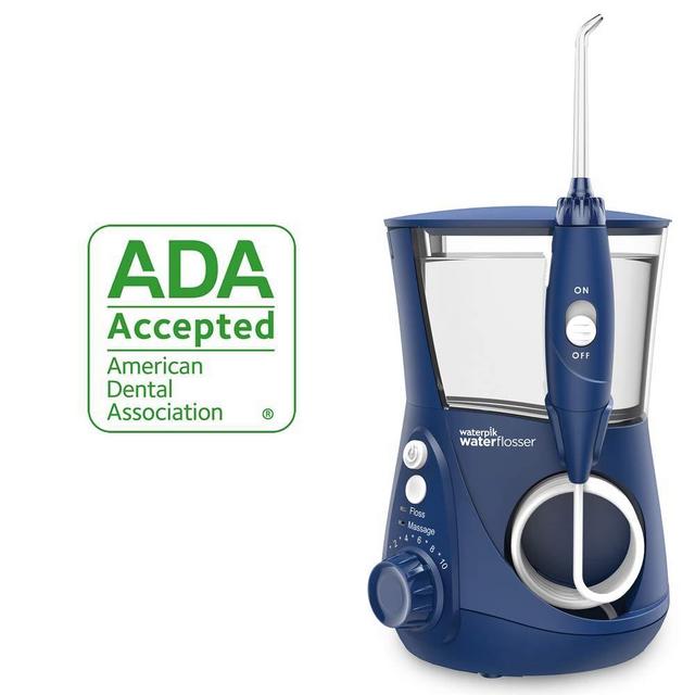 Waterpik Water Flosser Electric Dental Countertop Professional Oral Irrigator For Teeth, Aquarius, WP-663 Blue