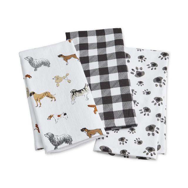 Martha Stewart Collection Dog Kitchen Towels, Set of 3, Created for Macy's