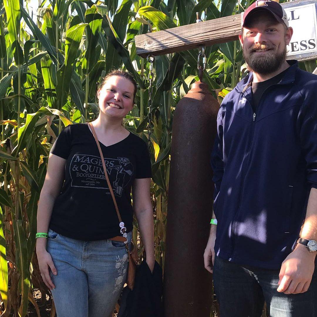 Our first ever photo together at the Great Vermont Corn Maze - now an annual tradition!