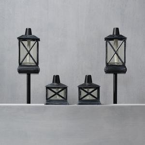 SQUARE BEACON TORCHES - 2 PACK + PETITE LANTERN TABLE TORCHES - 2 PACK