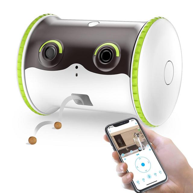 LINKSUS Smart Pet Camera,1080P HD Monitor Camera with 2-Way Audio and Night Vision,Home Security APP Remote Control with Treat Tossing,Automatic Interactive Toys for Dogs and Cats(2,4G WiFi)