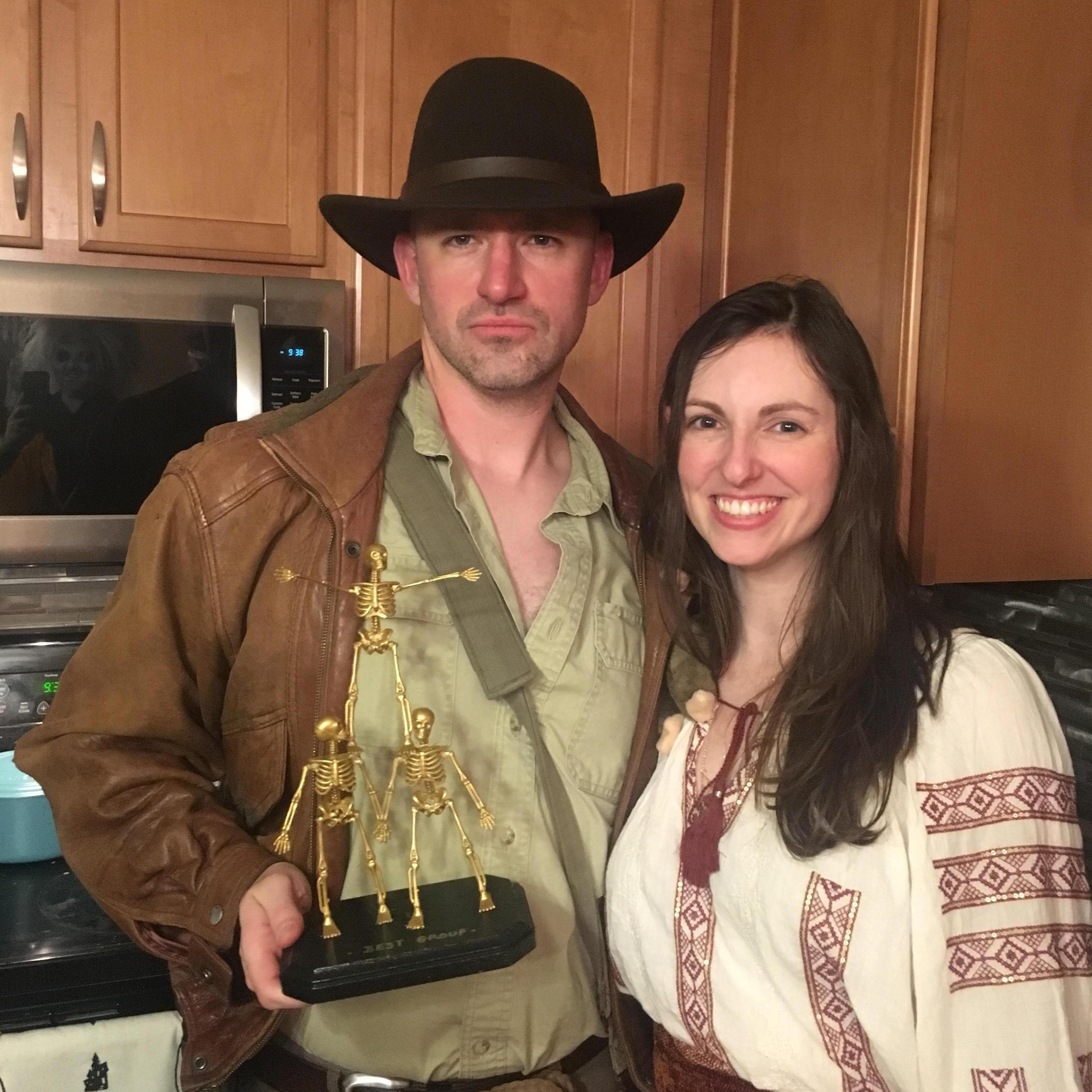Indiana Jones and Marion take home the group costume award! (Howell, Michigan Halloween 2018)