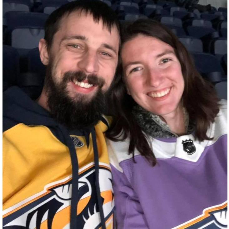 One of the first Predators games together & Michele in her first Preds Jersey!