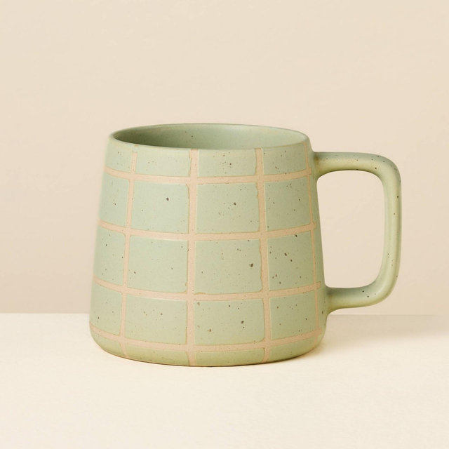 15 fl oz Stoneware Coffee Mug Green - Hearth & Hand™ with Magnolia