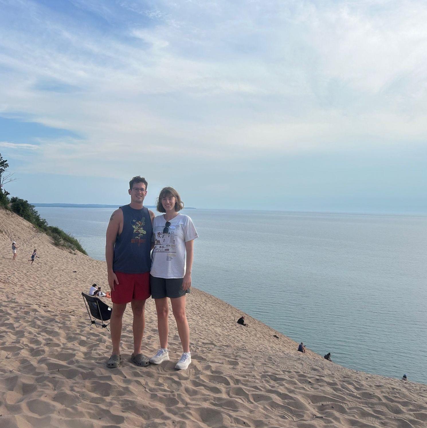 John-Luc and Grace at the Sleeping Bear Dunes National Lakeshore. Northern Michigan is John-Luc's favorite part of the country.