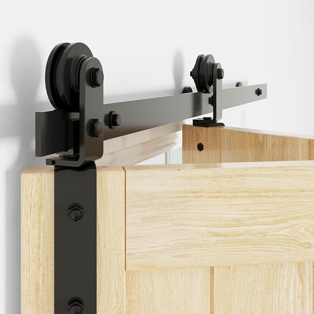 WINSOON Bifold Door Hardware for Closet: Heavy Duty Bi Fold Barn Door Hardware Kit - 54" Track Folding System for Max Two 24" Doors Panels 46" Opening - Top/Side Mount, Doors Not Included
