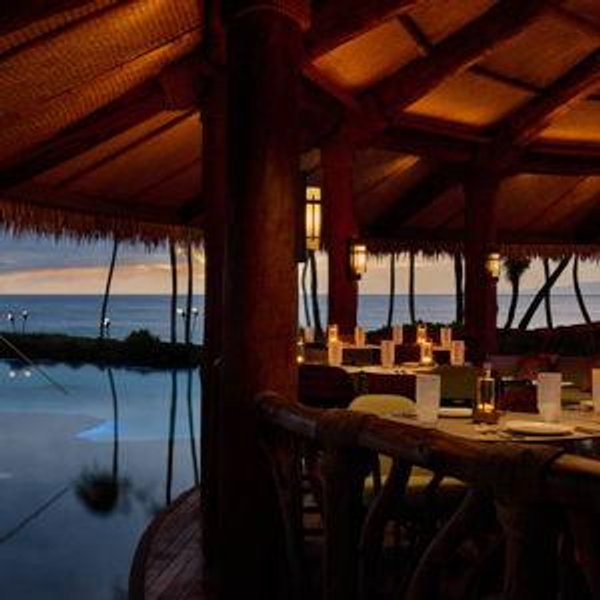 Dinner at Humuhumunukunukuāpuaʻa for our honeymoon