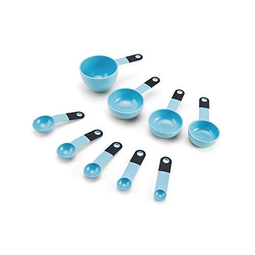 KitchenAid KE475OHAQA Classic 9-Piece Measuring Cup and Spoon Set, One Size, Aqua Sky/Black