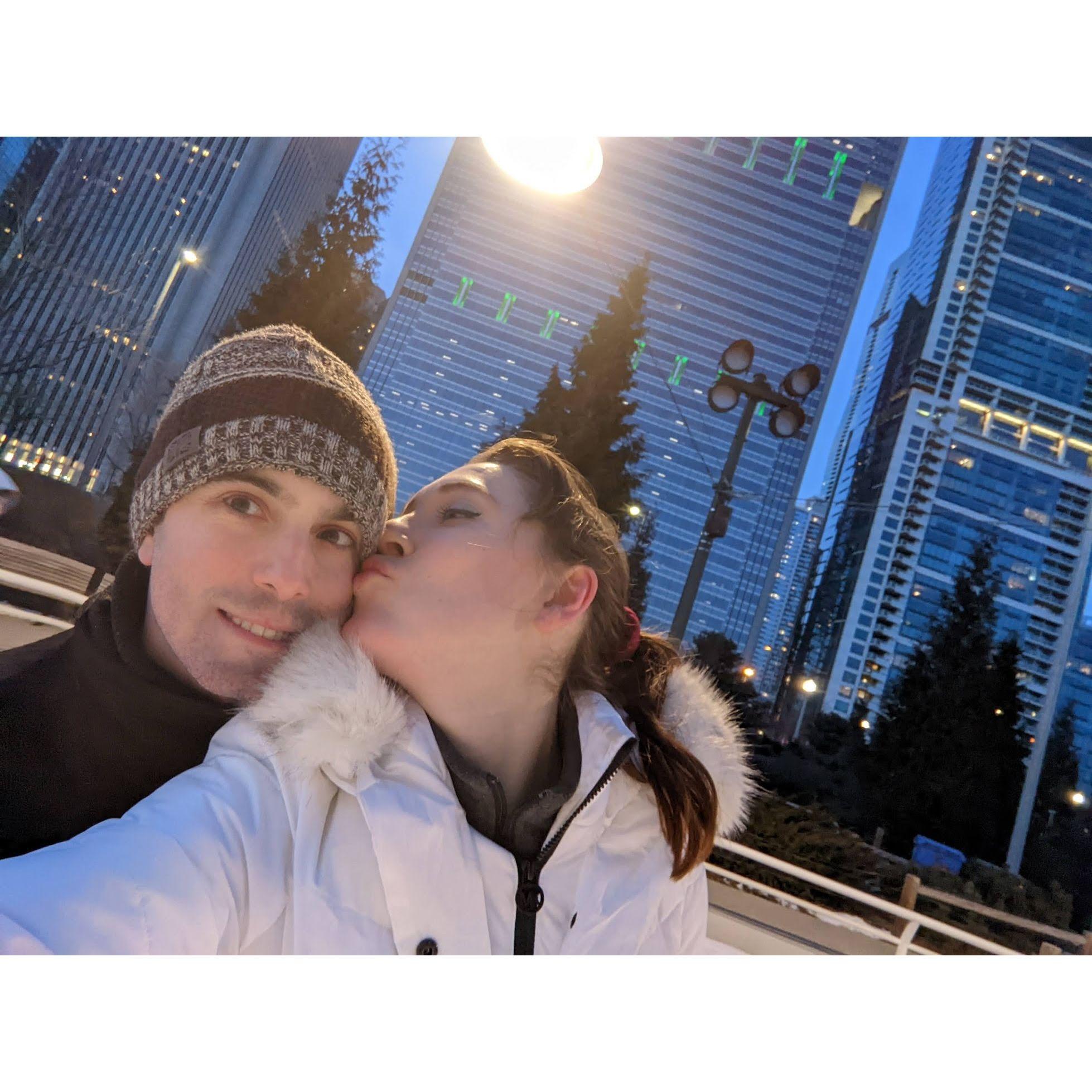 Ice skating in Chicago
