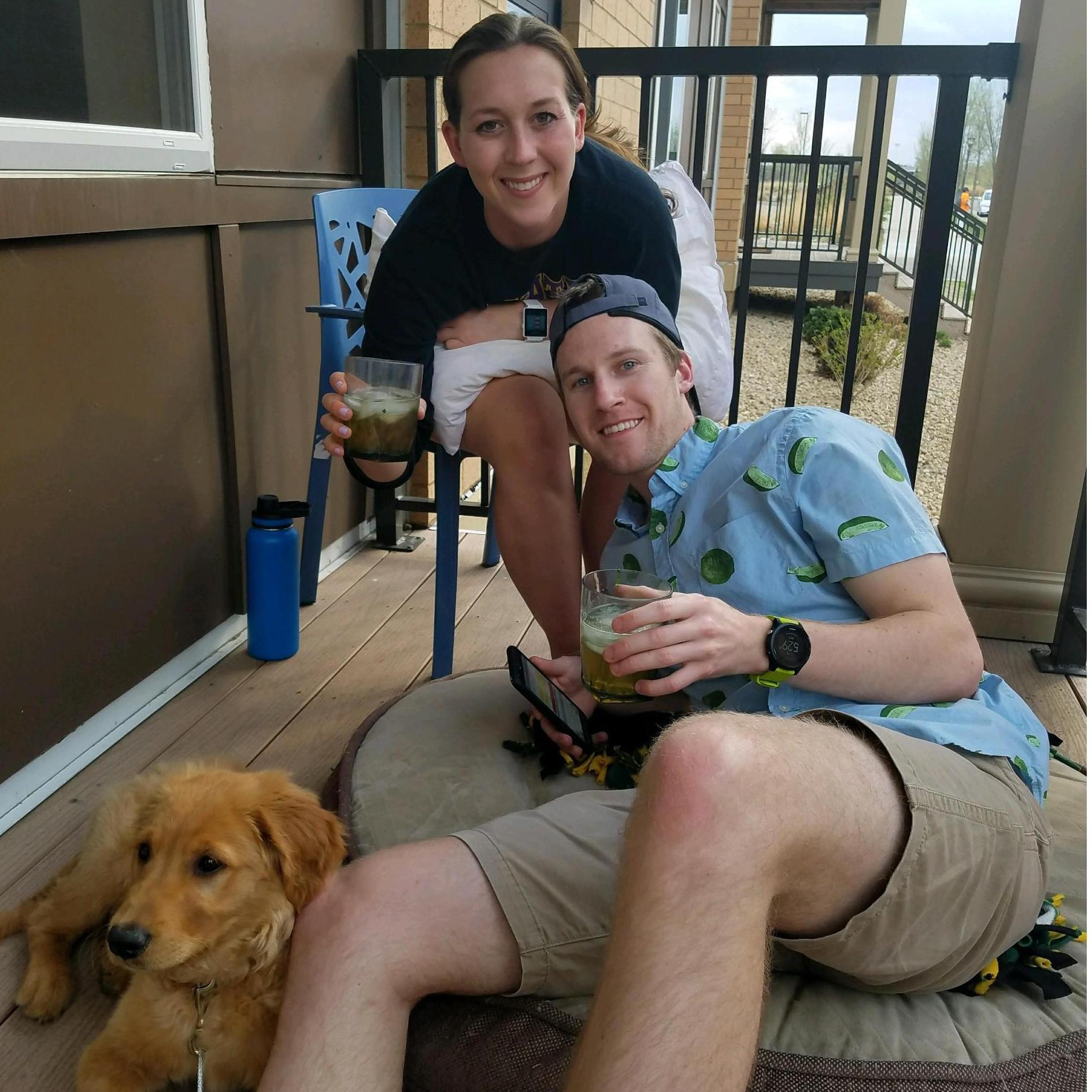Celebrating the Derby at our first apartment in St. Paul, we loved sitting on our porch with Howie!