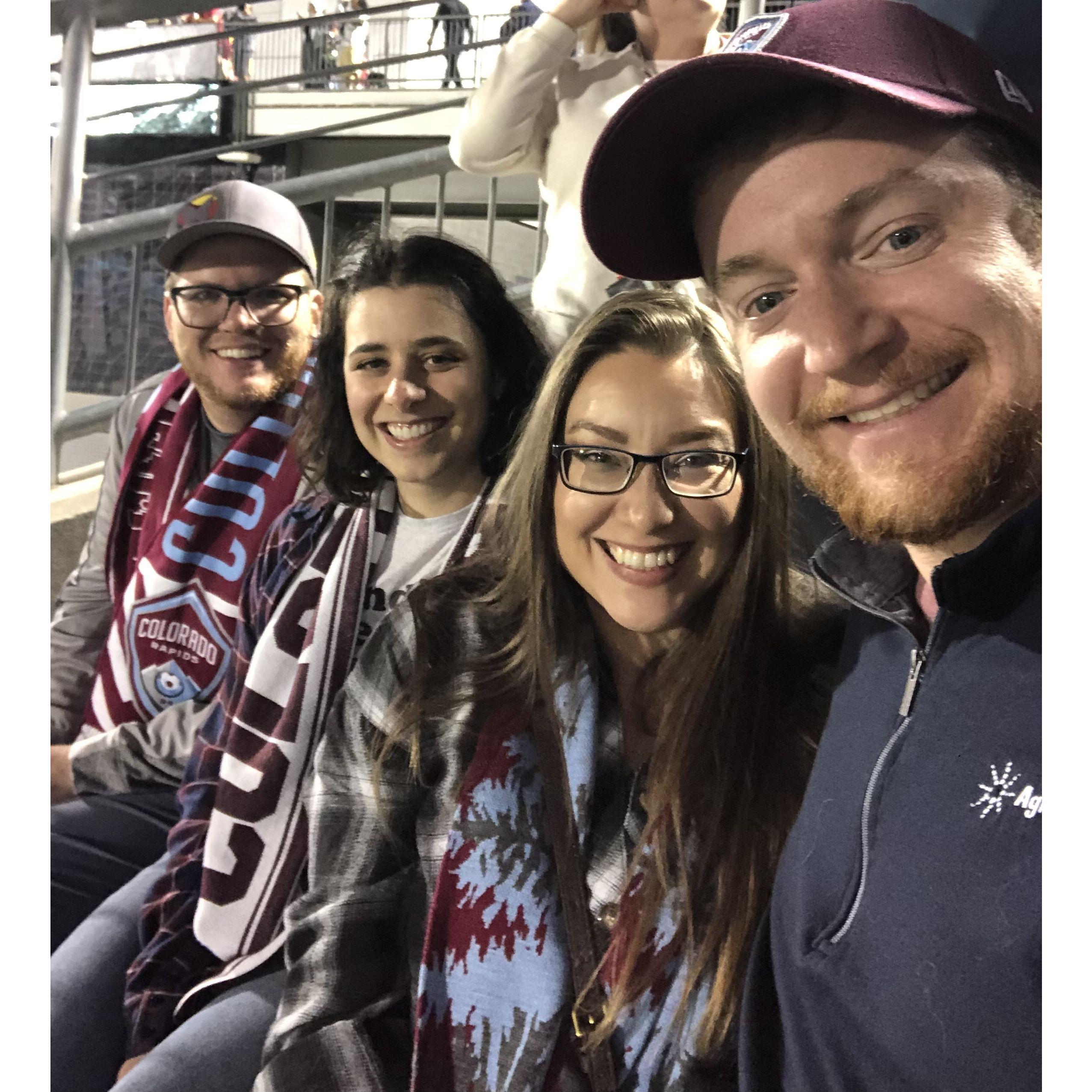 Watching the Rapids play with Luke and Laura!