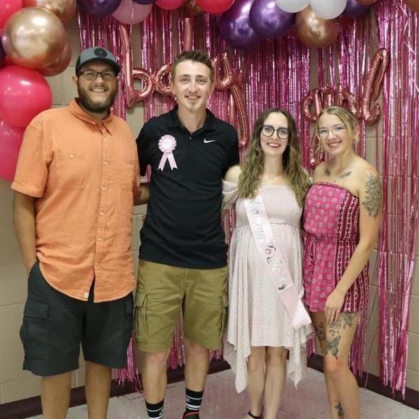 Ethan, Nick, Marissa, and Syd at Nick and Marissa's baby shower