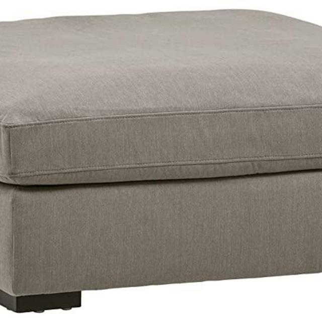 Amazon Brand – Stone & Beam Lauren Down Filled Oversized Ottoman with Hardwood Frame, 46.5"W, Slate