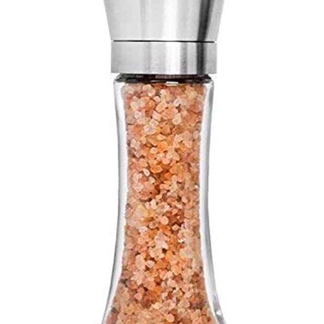 Home EC Premium Stainless Steel Salt and Pepper Grinder 1pk - Adjustable Ceramic Sea Salt Grinder & Pepper Grinder - Tall Glass Salt and Pepper Shakers Pepper Mill & Salt Mill w/EBook