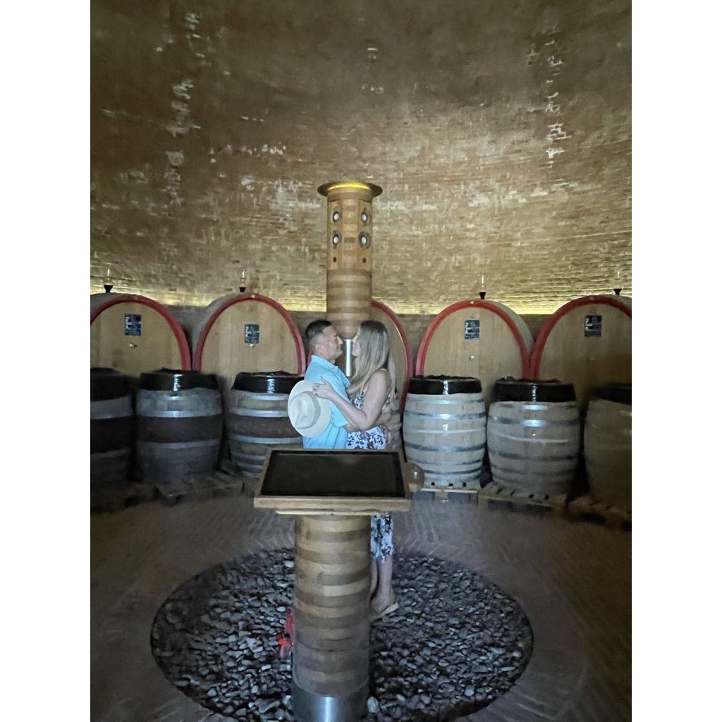 Caught in the wine cellar post engagement