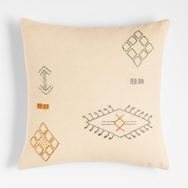 Belgin 23"x23" Icon Embroiderd Throw Pillow with Feather-Down Insert