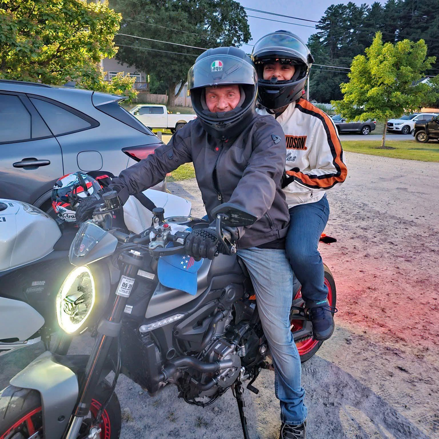 Riding up to Brown's Beach for ice cream