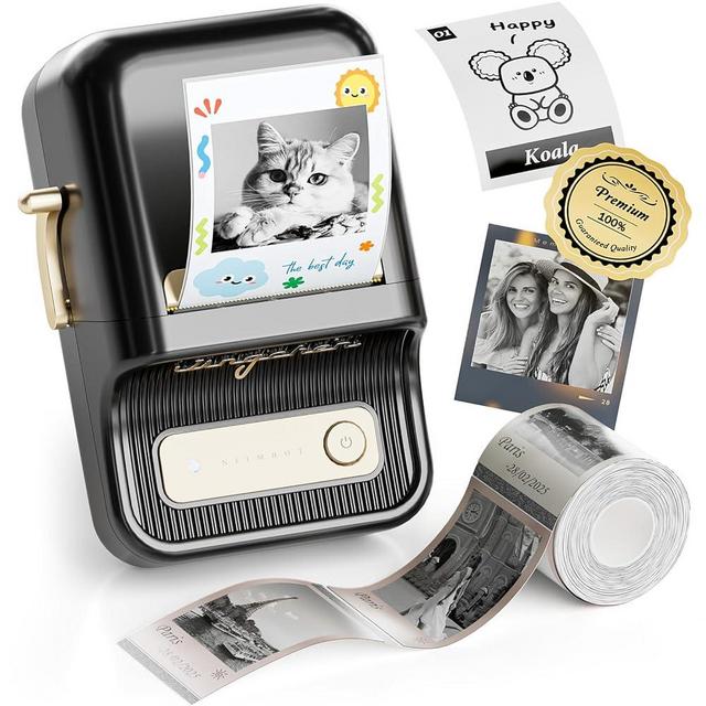 NIIMBOT B21 Pro Label Maker, 300DPI HD Label Printer, Ideal for Notes,Photos, Study Graphics, Memo Maker,50x30mm Label,230Pcs(Black)