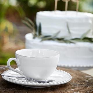 Pearl White Coffee Cup & Saucer