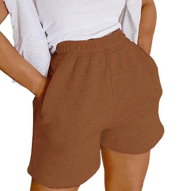 Meihuida Women Sweat Shorts Casual Summer High Waist Athletic Y2K Shorts with Pockets