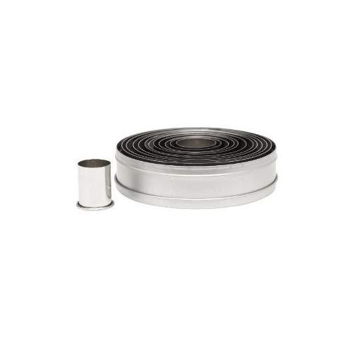 Ateco 5457 Plain Edge Round Cutters in Graduated Sizes, Stainless Steel, 12 Pc Set