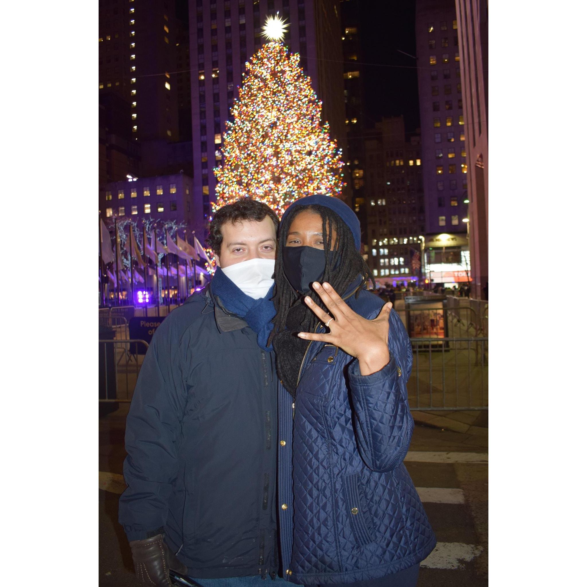 The same evening Joseph proposed, we toured downtown New York and viewed its famous Christmas tree.