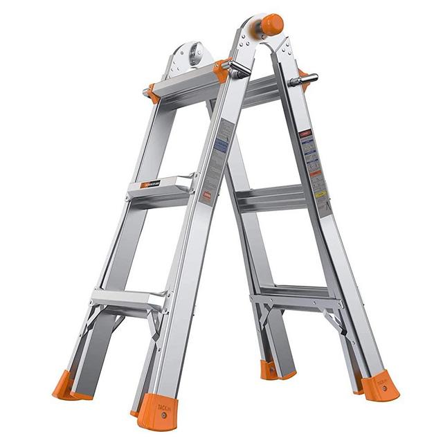 TACKLIFE Extension Ladder, 13-Foot Step Ladder with Safe Protective Switch, Non-Slip Rubber Feet, 300lb Capacity Multi Use Ladder
