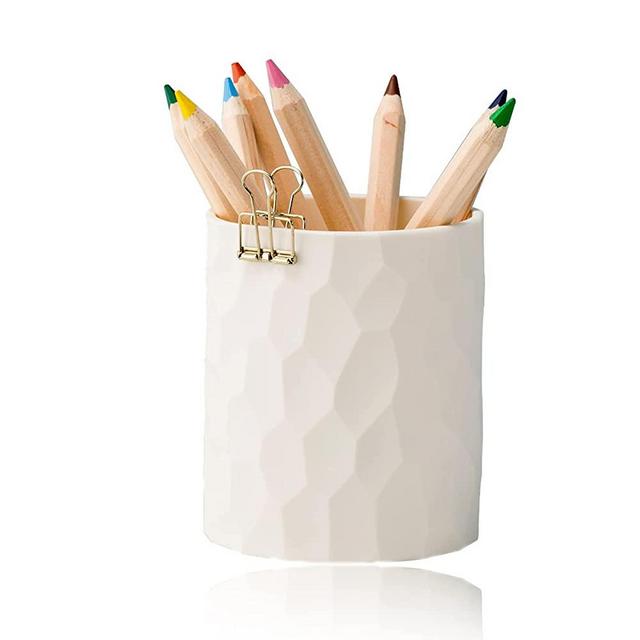 Pen Holder,Nordic Style Silicone Waterproof Pencil Holder for Desk Simple&Modern Minimalist Makeup Organizer Multifunctional Office Supplies for Home,Kids and School(White)