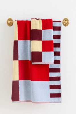 Damson Madder Cotton Woven Stripe Towel Collection