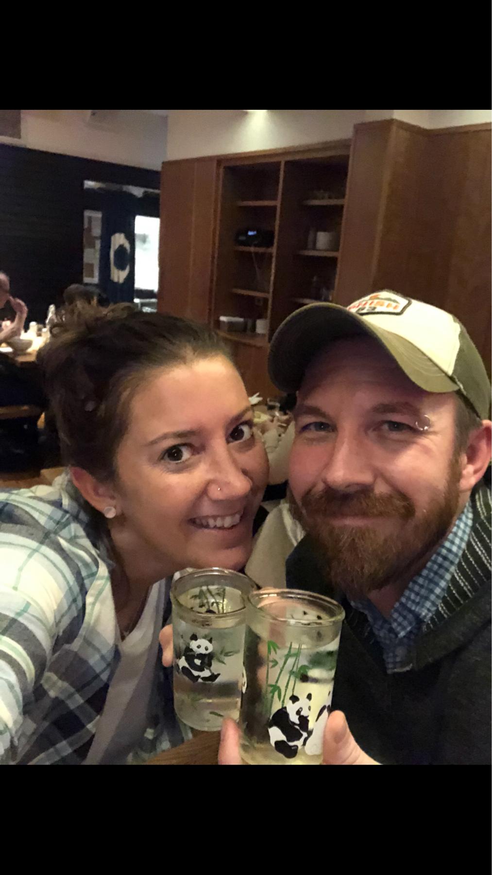 Sushi and sake, our favorite date night