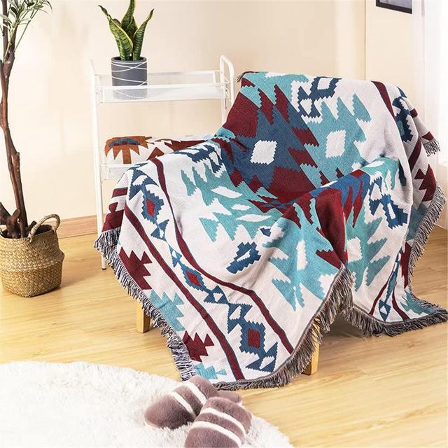 Lqprom Southwest Throw Blankets Double Sided Aztec Southwest Throws Cover Multi-Function for Couch Chair Sofa Bed Outdoor Beach Travel 51"x71"