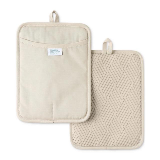 Town & Country Living Basics Silicone Basketweave Pot Holders, Set of 2