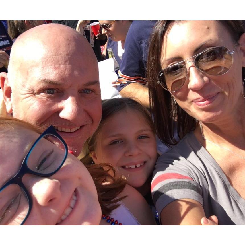 My lovely little sisters, mom, and stepfather.