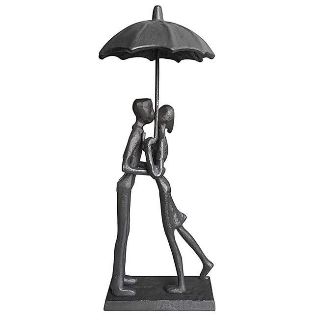 Art Metal Sculpture Decor - Iron Bust Statue Gifts for Home Decoration Couple Steel Figurine 1 6 25th 40th 50th Year Wedding Anniversary for Her Him Men Women for Birthday Christmas Valentine