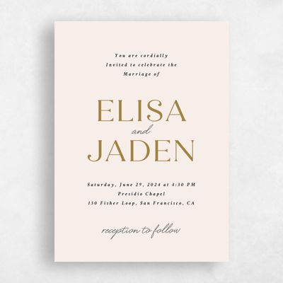 Linen, Beige Wedding Invitation - Hippley Portrait
