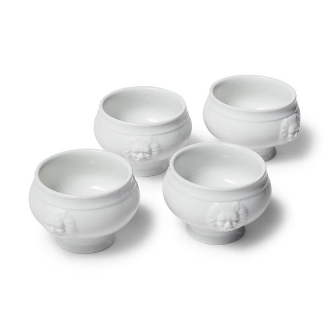 Sur La Table 14 oz. Lion's Head Bowls, Set of 4, White