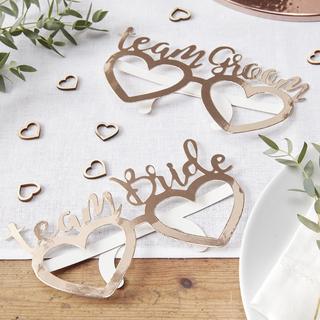 Team Bride Team Groom Glasses, Set of 8