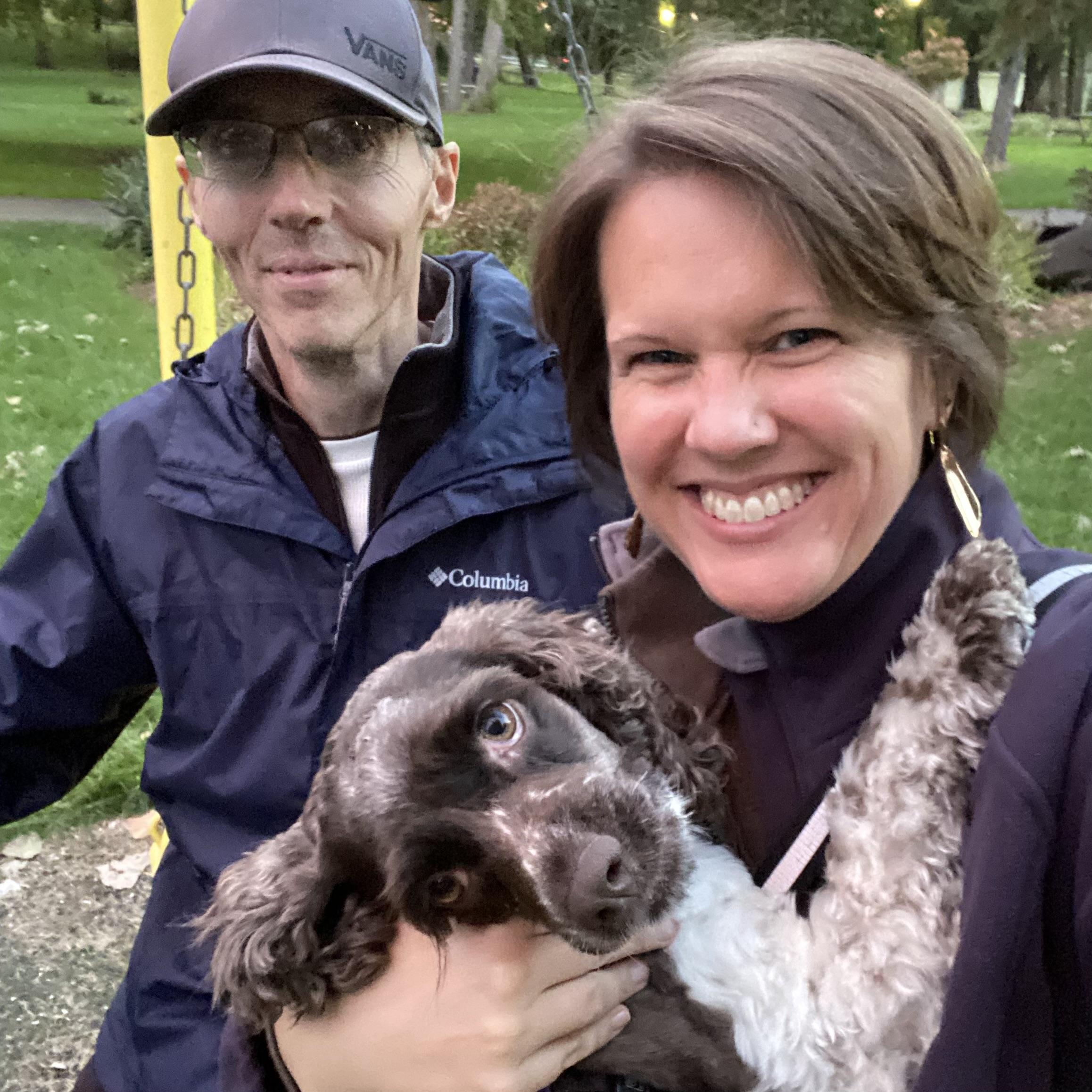 One of our weekly selfies with Cocoa (yes, Rachel has taken a selfie with Cocoa every week since the pooch was a puppy!)