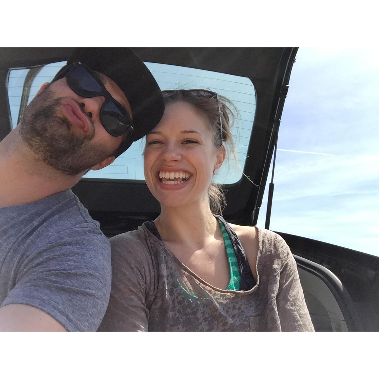 Our first date, we went for a hike in Malibu. But, mainly we held hands and laughed.