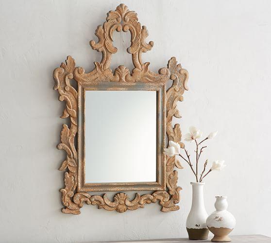 Ornate Carved Wood Mirror