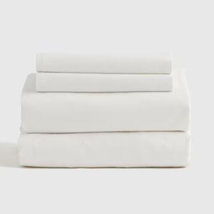 Organic Brushed Cotton Sheet Set in White