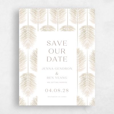 Rich Taupe, Beige Wedding Save the Date - Curacao Portrait