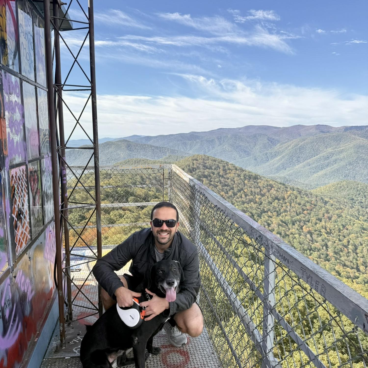 Waylon and his dad in North Carolina - 2025